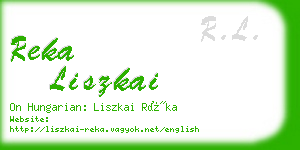 reka liszkai business card